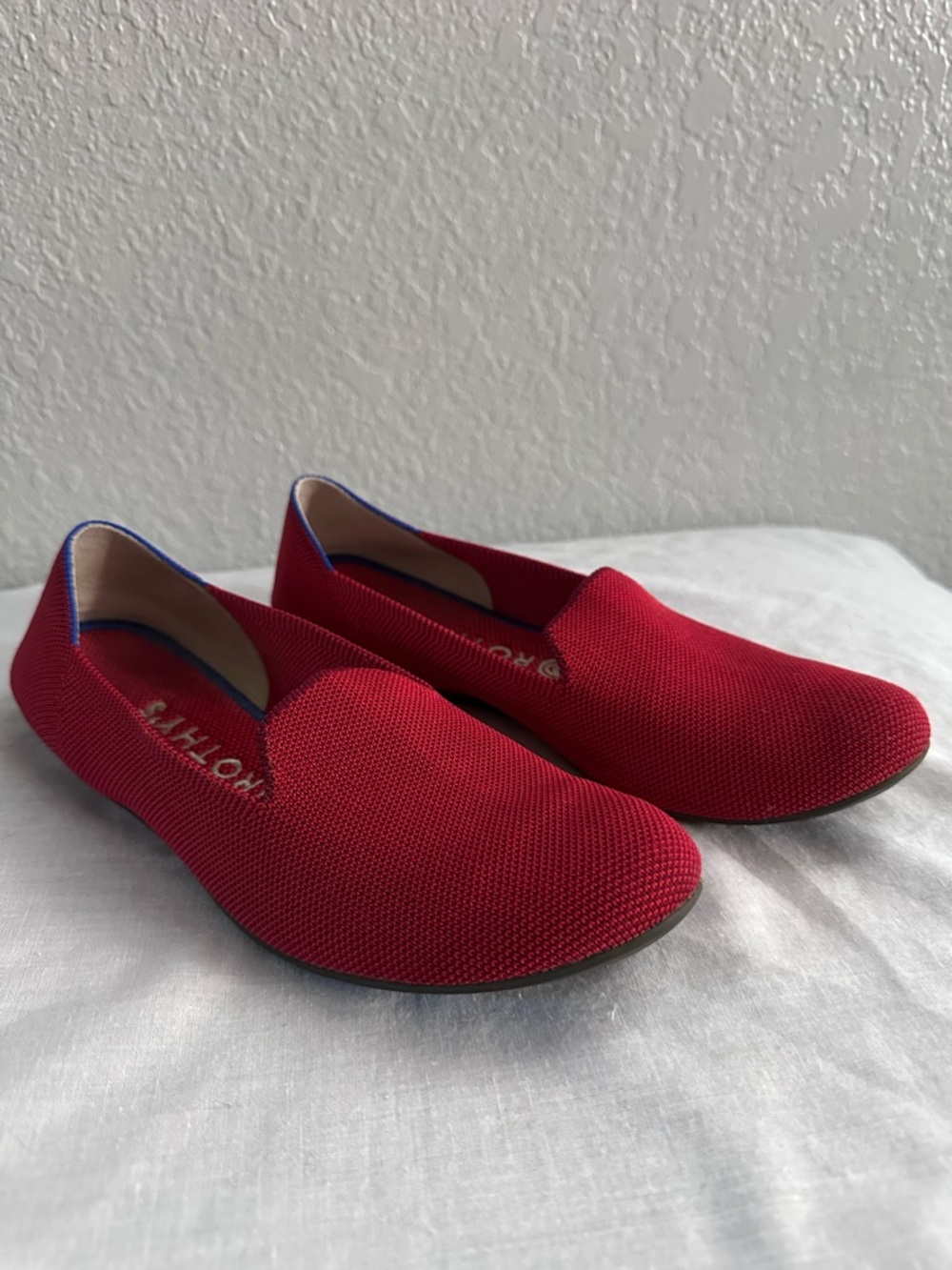 Rothy’s The Loafer Red Knit Slip On Flats Women’s Size 8.5 Washable Comfort - Picture 2 of 10